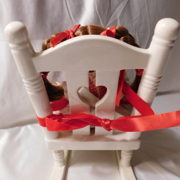 Vintage Effanbee Li'l Innocents Mary Sue Doll and Ceramic Doll Rocking Chair - Picture 3 of 13